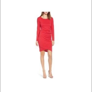Leith Nordstrom Long Sleeve Ruched Bodycon Dress